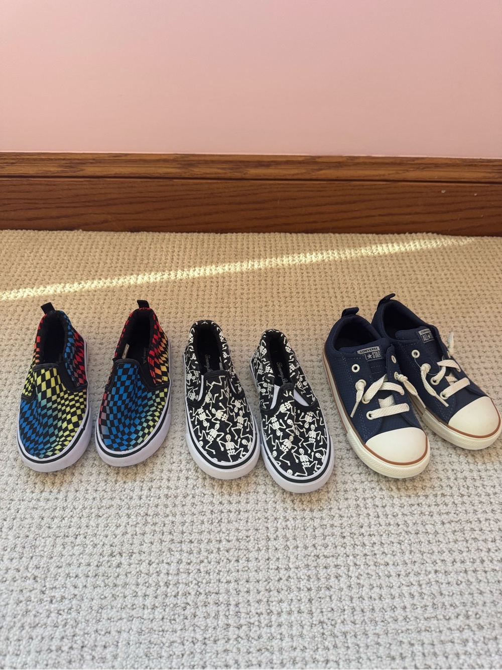 Kids Slip-On Checkerboard Shoes in Multi-Color and Navy - Picture 1 of 7